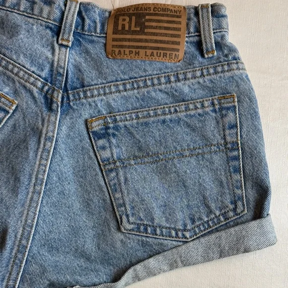 Ralph Lauren Polo Jeans Classic Blue Denim Rolled Hem Shorts Size 6 - Picture 6 of 10
